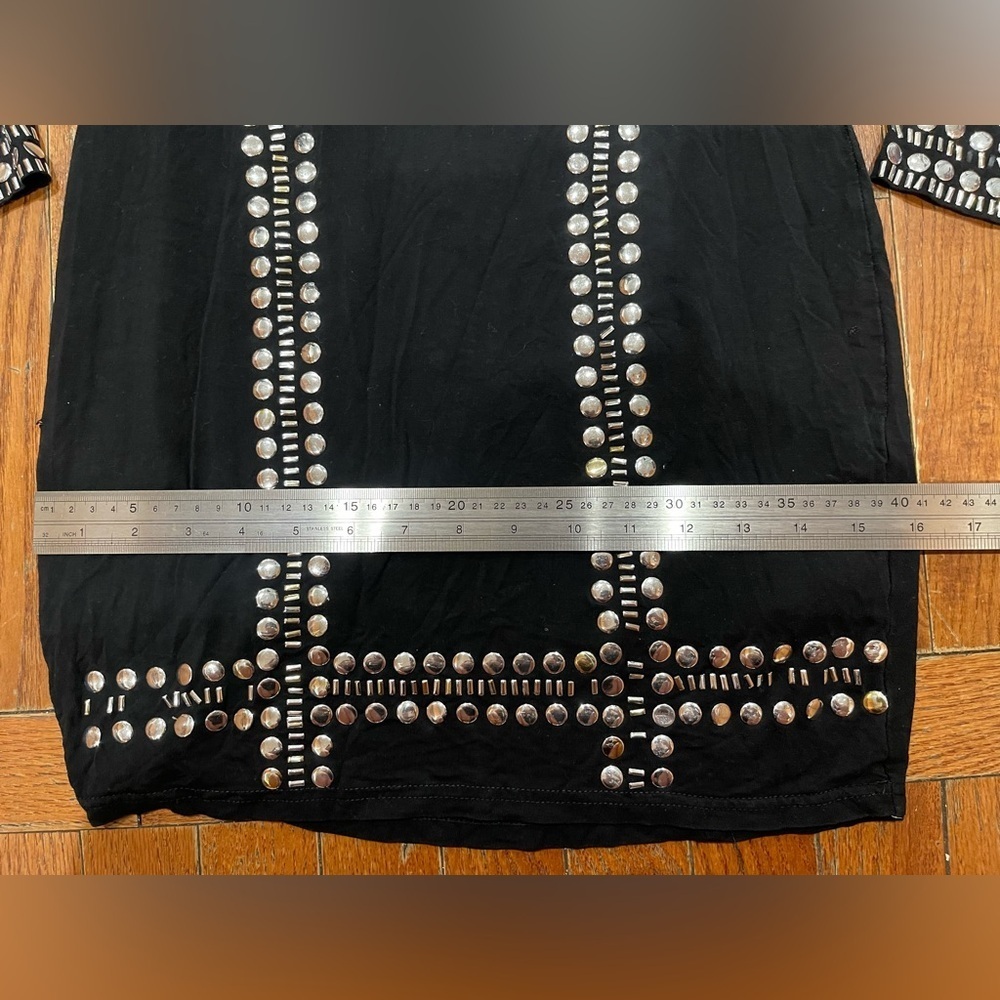 Black Embellished Top with Silver Accents - Picture 5 of 16